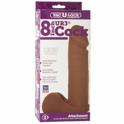 Vac-U-Lock Ur3 Cock Brown 8 Inch - DJ101533