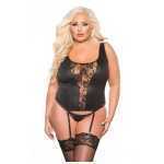 Kitten Lace And Wet Look Corset One-Size-X - AL119602XK