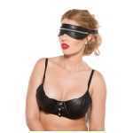 Black Faux Leather Zip Mask One-Size - ALBF2005