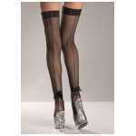 Lycra Stay Up Fishnet Thigh High Black - BEW603B