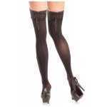 Stay Up Opaque Thigh Highs With  Lace Welt One size - BEW795