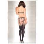 Sheer Halter Suspender Bodystocking With leopard Print Lace One size - BEWB90