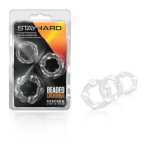 Stay Hard Beaded Cockrings 3 Piece Clear - BN00012