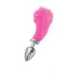 Chloe Small Silver Plug With Short Pink Tail - BONLT10010