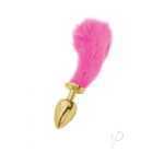 Athena Small Gold Plug With Short Pink Tail - BONLT10012