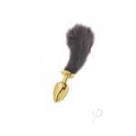 Athena Small Gold Plug With Short Black Tail - BONLT10013