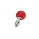 Iris Medium Silver Plug With Red Pom Pom - BONLT10015