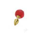 Flora Medium Gold Plug With Red Pom Pom - BONLT10017