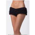 Ruffle Shorts W And Back Bow Black One-Size - CQ114BK