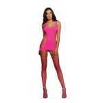 Opaque Garter Dress Neon Pink One-Size - DG0102NPK