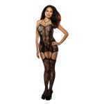 Lace And Fishnet Garter Black One Size - DG0145X