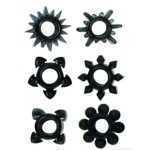 Tower Of Power 6 Black Cock Rings - DJ086002