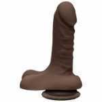 The D Super D 6 Inch With Balls Chocolate Brown Dildo - DJ170003