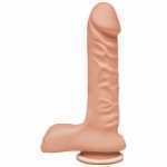 The D Super D 8 Inch With Balls Vanilla Beige Dildo - DJ170004