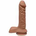 The D Super D 8 Inch With Balls Caramel Tan Dildo - DJ170005