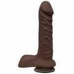 The D Super D 8 Inch With Balls Chocolate Brown Dildo - DJ170006