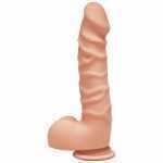 The D Raging D 7.5 Inch With Balls Vanilla Beige Dildo - DJ170016