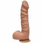 The D Raging D 7.5 Inch With Balls Caramel Tan Dildo - DJ170017