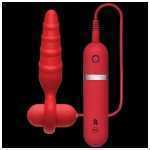 Kink Vibrating Silicone Butt Plug 4 Inch Red - DJ240139