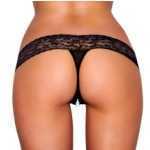 Crotchless Panties Water-Proofearl Beads Blk Sm - ELHVP02BLKSM