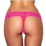 Crotchless Panties Water-Proofearl Beads Hot Pink Ml - ELHVP02HPNKML