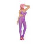 Vivace Bodystocking With Bow Purple One Size - ELM8867