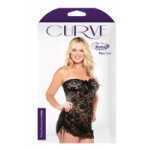 Curve Strapless Dress And Thong 1X-2X Black - FANP1031X2X