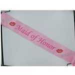 Maid Of Honor Sash W And Stones Pink - GASASHMOHP