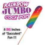 Jumbo Rainbow Cock Pops 6 Piece Display - HO2353D