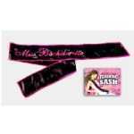 Miss Bachelorette Black Flashing Sash - LITNV024