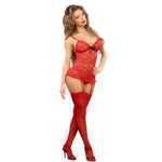 Chemise And G-String Red Samll-Medium Luv Lace - MSB475REDSM