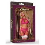 Bra Garter And G String Large Raspberry - MSB686RASLG