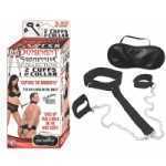 Dominant Submissive 2 Cuffs And Collar Black - NW2281