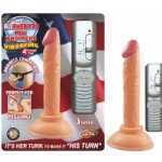 All American 4 Inch Straight Dong Flesh Vib. - NW23871