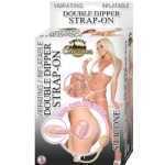 Vibrating-Inflatable Double Dipper Strap-On Flesh - NW24302