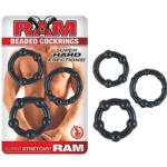 Ram Beaded Cockrings Black - NW24852