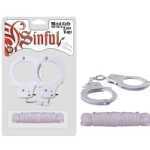 Sinful Metal Cuffs With Love Rope White - NW25442