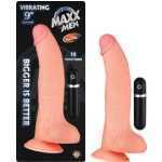 Maxx Men 9 Inch Curved Dong Flesh Vibrating - NW2606