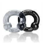 Ultra Balls Cockring 2 Pack Black And Clear - OX3010BC