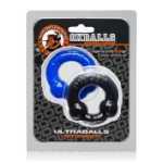 Ultra Balls Cockring 2 Pack Black And Police Blue - OX3010BPB