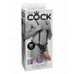 King Cock 11 Inch Hollow Strap On Suspender System Flesh - PD564221