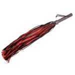 Long Leather Flogger Black And Red - RGRF1034BKRD