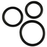 Rubber Ring Black 3Piece Set - SE140703