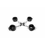 Leather Hand And Legcuffs Black - SHTOU050BLK