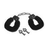 S And M Furry Handcuffs Black - SS10066