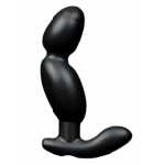 Prostate Pro Soft Angled Tip Anal Prostate Massager Black With C Rings - WTC85230