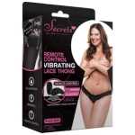 Lace Thong Vibrating With Remote Black Plus Size - XGSV1BKX