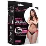 Panty Side Tie Vibrating With Remote Black-Pink Plus Size - XGSV6BKX